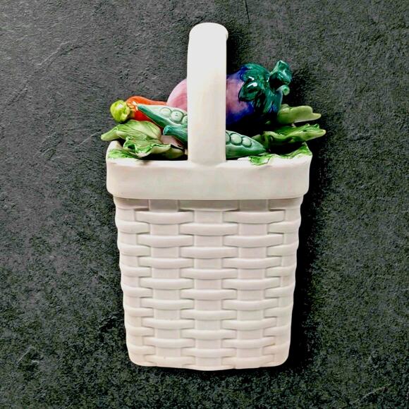 VTG Fitz & Floyd Canister Kitchen Harvest Basket Weave Colorful Vegetables READ - Picture 7 of 16